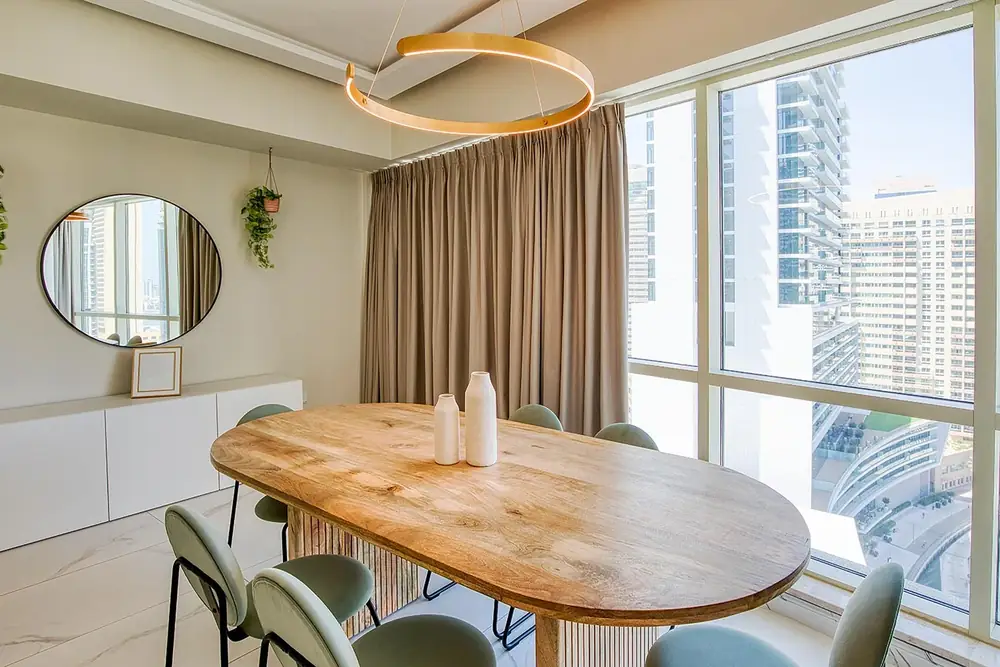 Dubai Marina bedroom with Blindtex curtains