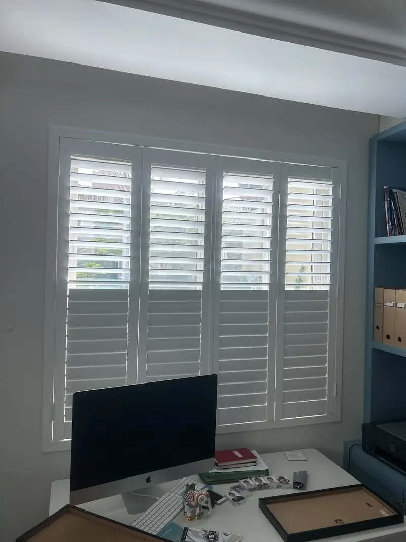 White plantation shutters fitted by Blindtex